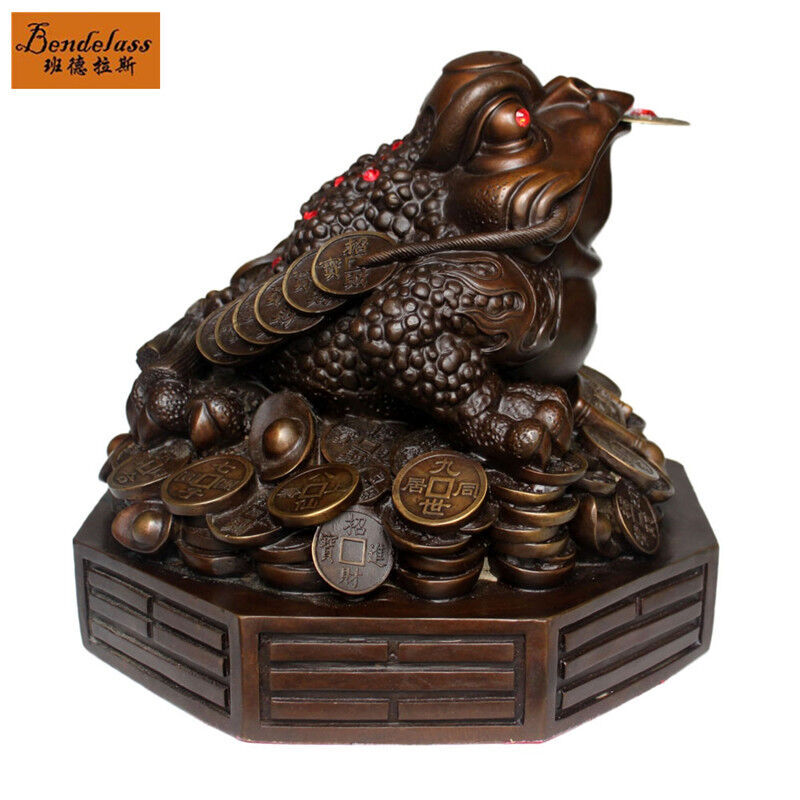 铜艺雅韵 客厅纯铜八卦金蟾摆件，工艺与文化的完美融合